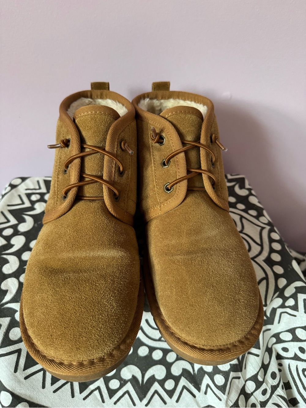Menorcan Suede Ankle Booties in Camel - Unbranded